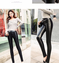 Leather Pants Women's Thick Large Size High Waist PU Leather Leggings