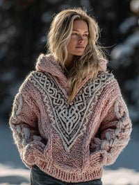AutumnWinter Hooded Knitwear 3D Digital Print Unisex Crew-Neck Pullover Sweater For Men And Women