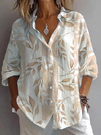 Spring Bestseller Women's Solid Color Linen Long Sleeve Casual Shirt