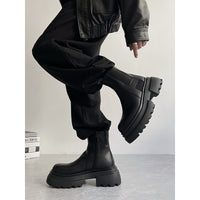 Autumn And Winter Leather Martin Boots High-top Leather Shoes Men's Shoes Fleece-lined