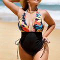 Sexy L Pleating Slim Backless Series Neck Women's One-piece Swimming Suit Swimsuit