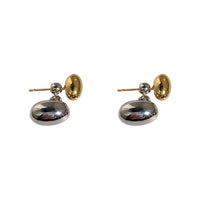 Fashion Electroplated Round Metal Stud Earrings