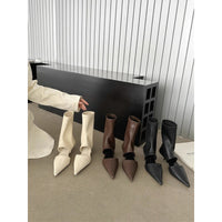 Womens French-style Pointed-toe Stiletto-heel Stretchy