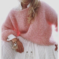 Womens Fashionable Loose Casual Knitted Sweater
