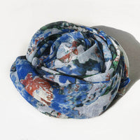 Classic Floral Silk Scarf Imitated Silk Scarves Fashion Casual Shawl Outdoor