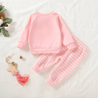 Toddler Boys And Girls Clothes Set Sweatshirt Tops Long Striped Pants Pajamas outfit 3-18 Months