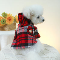 Autumn And Winter Warm Red Plaid Trench Coat