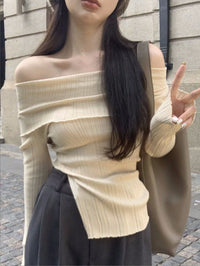 Sexy Hot Girl Off-shoulder Autumn And Winter Base