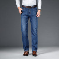 Men's Jeans Straight Loose Elastic Business Trousers
