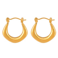Fashionable Light-luxury U-shaped Oval Ear Clips In Titanium Steel Simple And Versatile