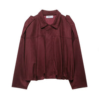 Suede Textured Aviator Long Sleeve Jacket