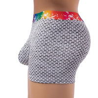 Men's Rainbow Belt Plaid Bag Shorts