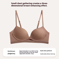 Glossy Surface Without A Scratch Nude Feel Women Without Steel Ring Small Breast Push Up Underwear
