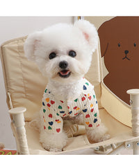Pet Small Dog Autumn And Winter Clothes Snap Cardigan Sweater