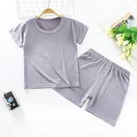 Modal Children's Short-sleeved Suit Boys And Girls Short-sleeved Shorts Two-piece Infant Baby Clothes