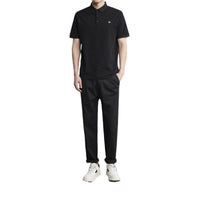 Letter Embroidered Polo Shirt Simple Lapel Men's Short Sleeve