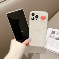Shell Pattern Love Heart Mobile Phone Case Plastic Protective Shell