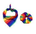 Polyester Rainbow Bar Square Towel Outdoor Hiphop Wind Large Intestine Polyester Cotton Hair Ring Cotton