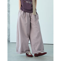 Womens Structured Three-dimensional Pleated Loose-fit Wide-leg Pants
