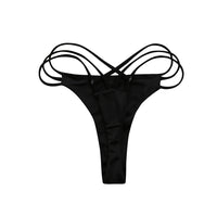 Solid Color Bikini Cross Strap Sand Briefs