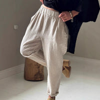 Plus-size Womens Casual Pants With Wrinkle-resistant Treatment