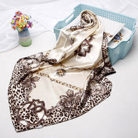 Small Square Towel European And American Printed Leopard Print Headscarf