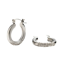 Sleek Stylish And Personalized Titanium Steel Stud Earrings With Diamond Accents