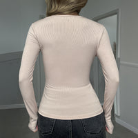 Elegant Button-Design Statement Base Layer Top For Women