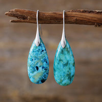 High-quality, Light-luxury Teardrop Natural Phoenix Stone Drop Earringstrendy European And American-style Vintage Jewelry From TEMU Thats Flying Off The Shelves