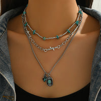 Western Cowboy-Style Turquoise Necklace Set