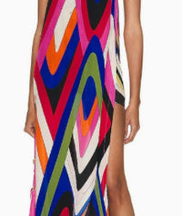 Womens Sexy Slit Printed Tube Dress