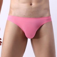 Men's Seamless Ice Silk Triangle Stripe Low Waist One Piece Shorts