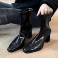 Womens Chunky Heel Vintage Dr Boots