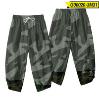 Men's Casual Sun Moon Creative Digital Printing Cropped Pants