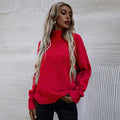 Loose Round Neck Pullover Cable-knit Sweater Women's Clothing