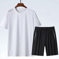Men's Ice Silk T-shirt Sports Suit
