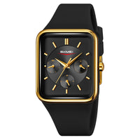 Multi Functional Square Silicone Waterproof Watch For Girls