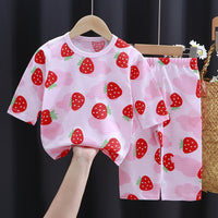 Three-quarter Sleeves Thin Children's Cotton Pajamas Suit