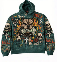 Men's Loose-Fit Long-Sleeve Hooded Pullover Sweatshirt
