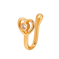 Brass Inlaid Zircon Star Heart Crown Nose Ring