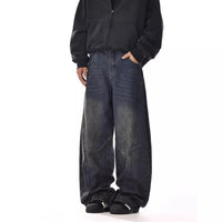 Mens American-Style Vintage Washed Bootcut Jeans