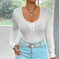 Women's Slim-fit Stretch Knit Long-sleeve Casual Versatile Top