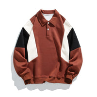 Trendy Loose Pure Color Cotton Lapel Sweater