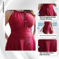 Women's Round Neck Lace One-piece Swimsuit