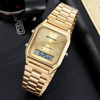 Mens Business Quartz Watch Simple Mens Wristwatch Dual Display