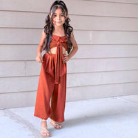 Fashion Spring And Summer New Girls Hanging Neck Off Two Piece Suit