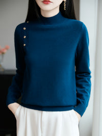 Semi-high Collar Knitted Women's Innerwear Base Sweater