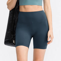 Womens Bare-Look Yoga Double-Sided Brushed Sports Shorts