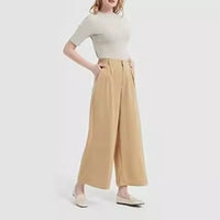 Women's Elastic High-Waist Casual Wide-Leg Pants