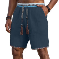 Loose-fitting Breathable Beach Pants With A Trendy Ethnic-style Drawstring Design